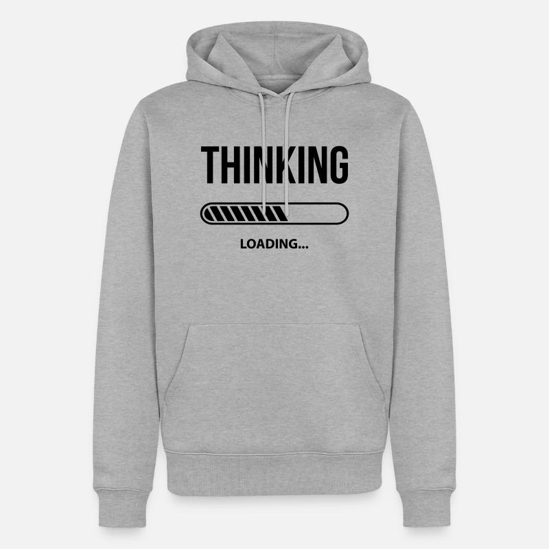 Thinking Loading - Sweat à capuche Premium bio Homme - gris chiné