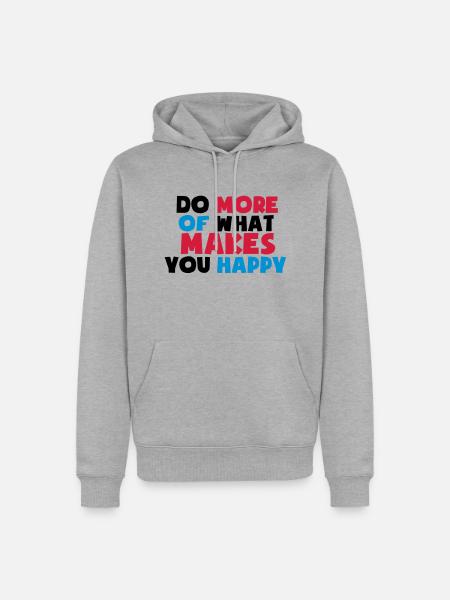 makes_you_happy - Männer Premium Bio Hoodie - Grau meliert