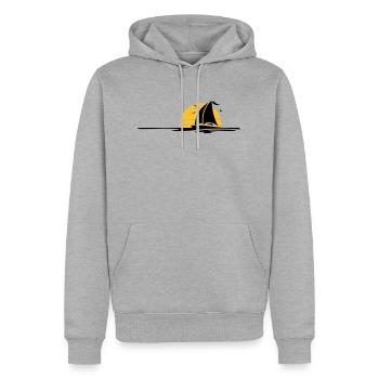 Schiffe - Segelboot Sonne - Männer Premium Bio Hoodie - Grau meliert - Vorne - Thijin (182cm)