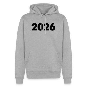 2026 - Men’s Premium Organic Hoodie - heather grey - Front - Thijin (182cm)