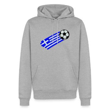 greece flag - Sweat à capuche Premium bio Homme - gris chiné - Devant - Thijin (182cm)