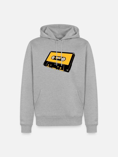Tape - Männer Premium Bio Hoodie - Grau meliert