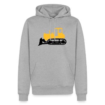 Bulldozer - Sweat à capuche Premium bio Homme - gris chiné - Devant - Thijin (182cm)