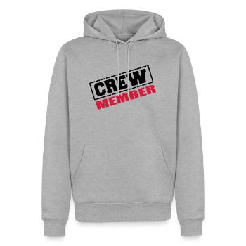 crew_member - Sweat à capuche Premium bio Homme - gris chiné - Devant - Thijin (182cm)