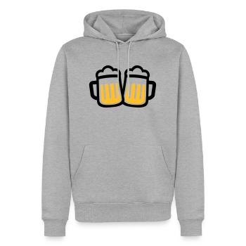 Bière - Sweat à capuche Premium bio Homme - gris chiné - Devant - Thijin (182cm)