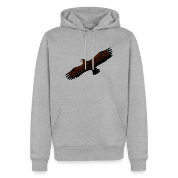 Oiseau Aigle anmut oiseaux de proie - Sweat à capuche Premium bio Homme - gris chiné - Devant - Thijin (182cm)