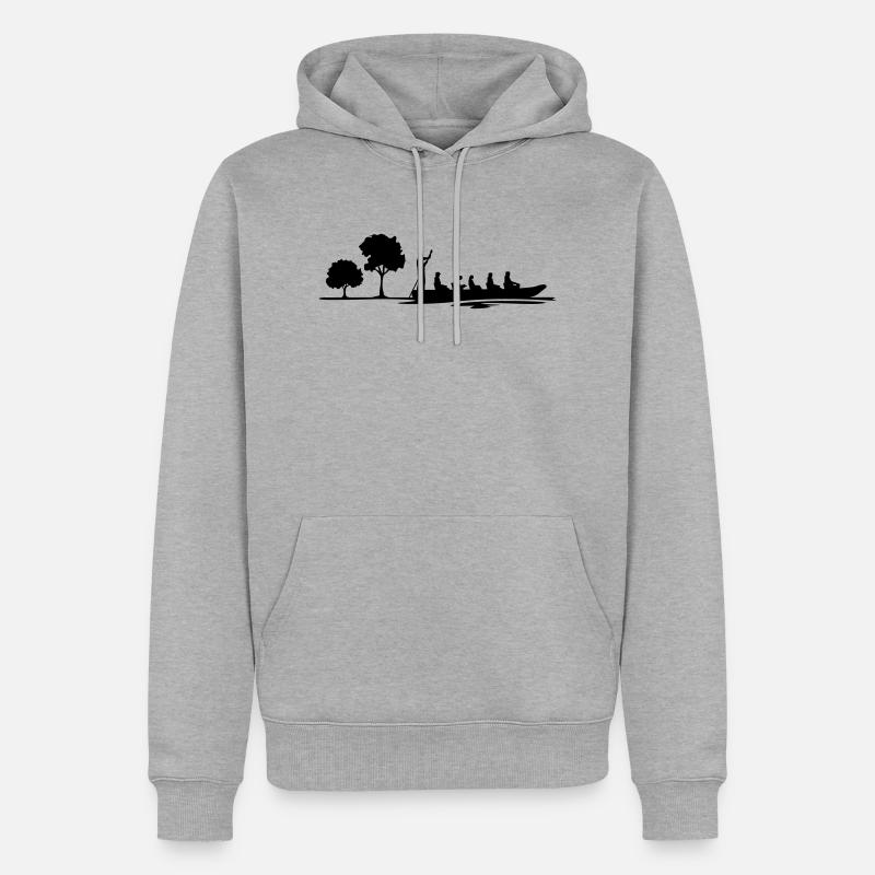 Freizeit - Kahnfahrt - Männer Premium Bio Hoodie - Grau meliert
