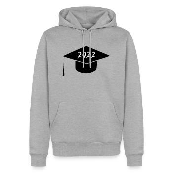 Bachelor/Master Absolventenhut 2022 - Männer Premium Bio Hoodie - Grau meliert - Vorne - Thijin (182cm)