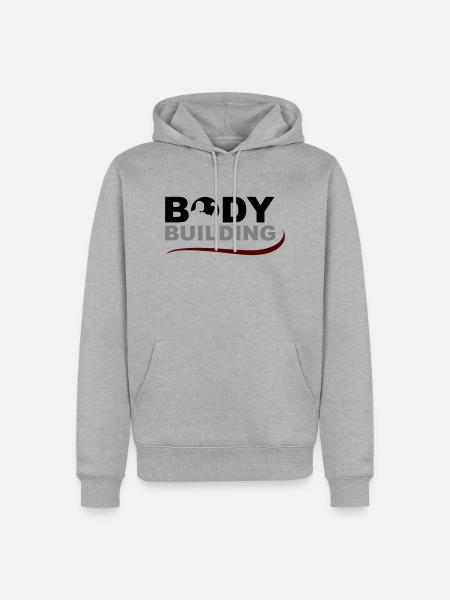 Bodybuilding - Männer Premium Bio Hoodie - Grau meliert