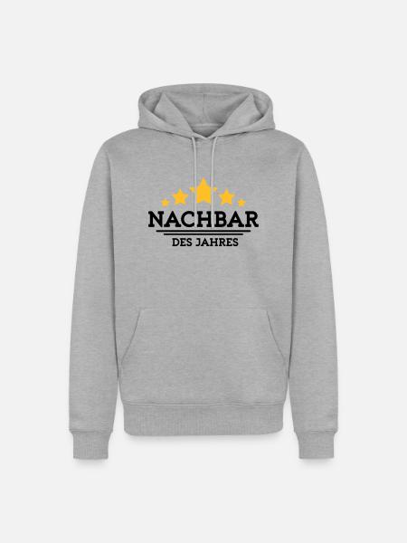 nachbar des Jahres - Männer Premium Bio Hoodie - Grau meliert