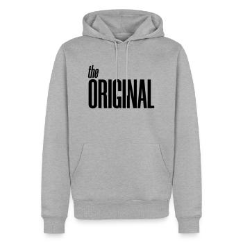 The Original - Farbwechsel - Männer Premium Bio Hoodie - Grau meliert - Vorne - Thijin (182cm)