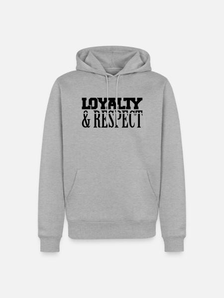 loyalty_respect_t1 - Männer Premium Bio Hoodie - Grau meliert