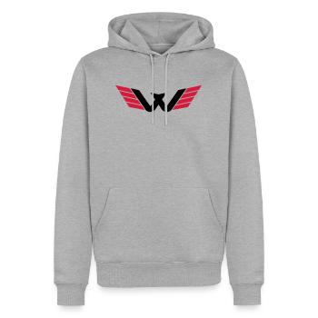 W Logo - Men’s Premium Organic Hoodie - heather grey - Front - Thijin (182cm)