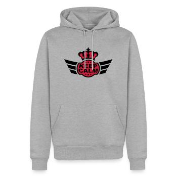 Keep Calm - Men’s Premium Organic Hoodie - heather grey - Front - Thijin (182cm)