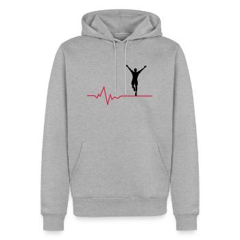 Jogger Puls - Männer Premium Bio Hoodie - Grau meliert - Vorne - Thijin (182cm)