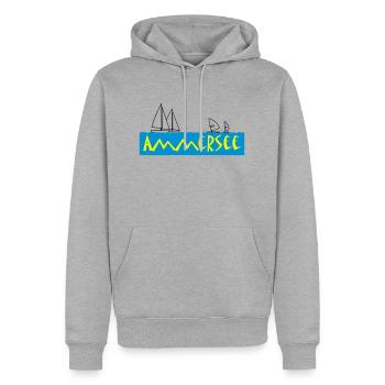 ammersee - Männer Premium Bio Hoodie - Grau meliert - Vorne - Thijin (182cm)