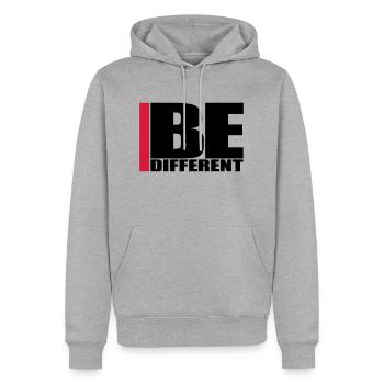Cool Be Different Logo - Sweat à capuche Premium bio Homme - gris chiné - Devant - Thijin (182cm)