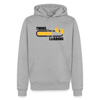 Zwillinge - Männer Premium Bio Hoodie - Grau meliert - Vorne - Thijin (182cm)