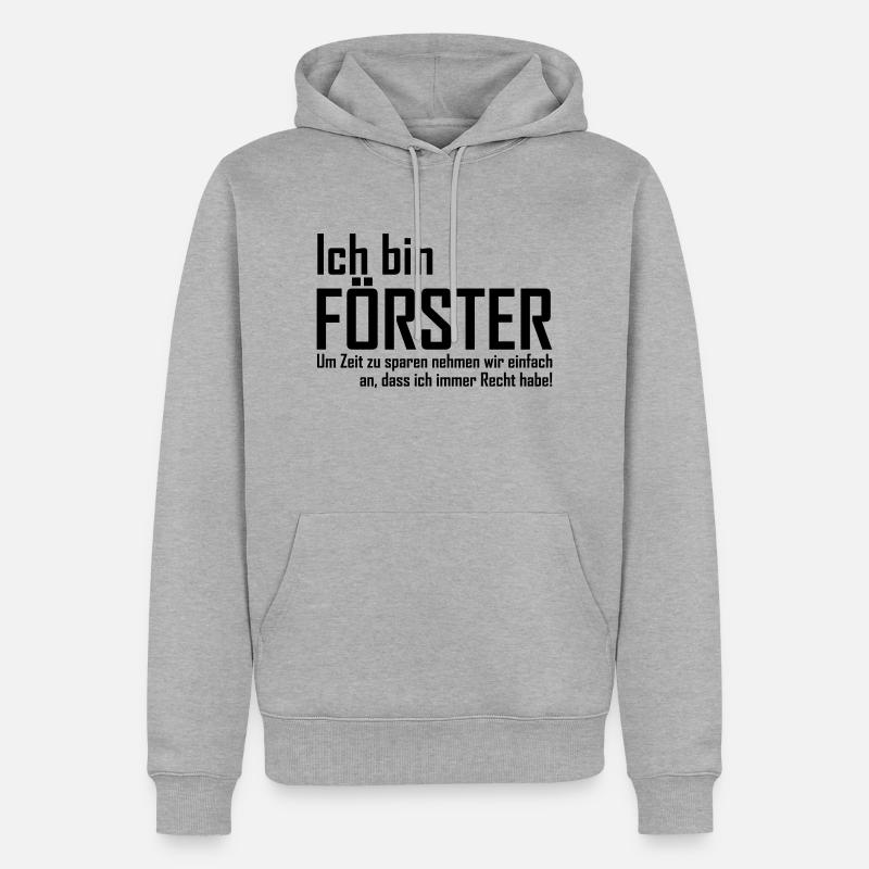 ich bin förster - Männer Premium Bio Hoodie - Grau meliert