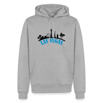 las_vegas_002 - Sweat à capuche Premium bio Homme - gris chiné - Devant - Thijin (182cm)