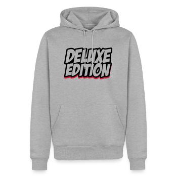 deluxe_edition_002 - Männer Premium Bio Hoodie - Grau meliert - Vorne - Thijin (182cm)