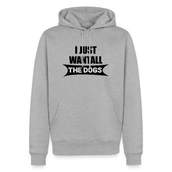 Dog Hund - Männer Premium Bio Hoodie - Grau meliert - Vorne - Thijin (182cm)