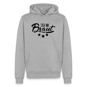 Team Braut - Männer Premium Bio Hoodie - Grau meliert - Vorne - Thijin (182cm)