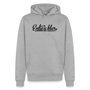 Entwickler - Männer Premium Bio Hoodie - Grau meliert - Vorne - Thijin (182cm)