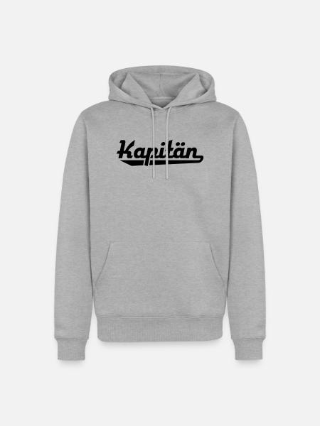 Kapitän - Männer Premium Bio Hoodie - Grau meliert