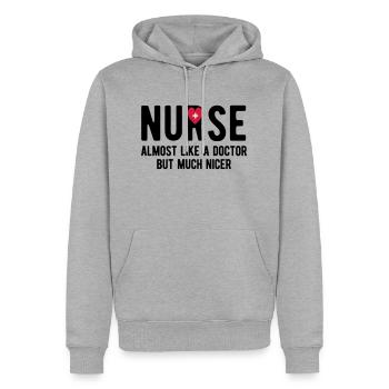 Krankenschwester - Männer Premium Bio Hoodie - Grau meliert - Vorne - Thijin (182cm)