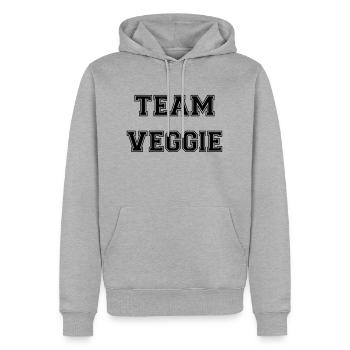 Team Veggie - Männer Premium Bio Hoodie - Grau meliert - Vorne - Thijin (182cm)