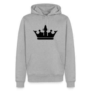 Krone - Männer Premium Bio Hoodie - Grau meliert - Vorne - Thijin (182cm)