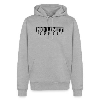no_limit1 - Sweat à capuche Premium bio Homme - gris chiné - Devant - Thijin (182cm)