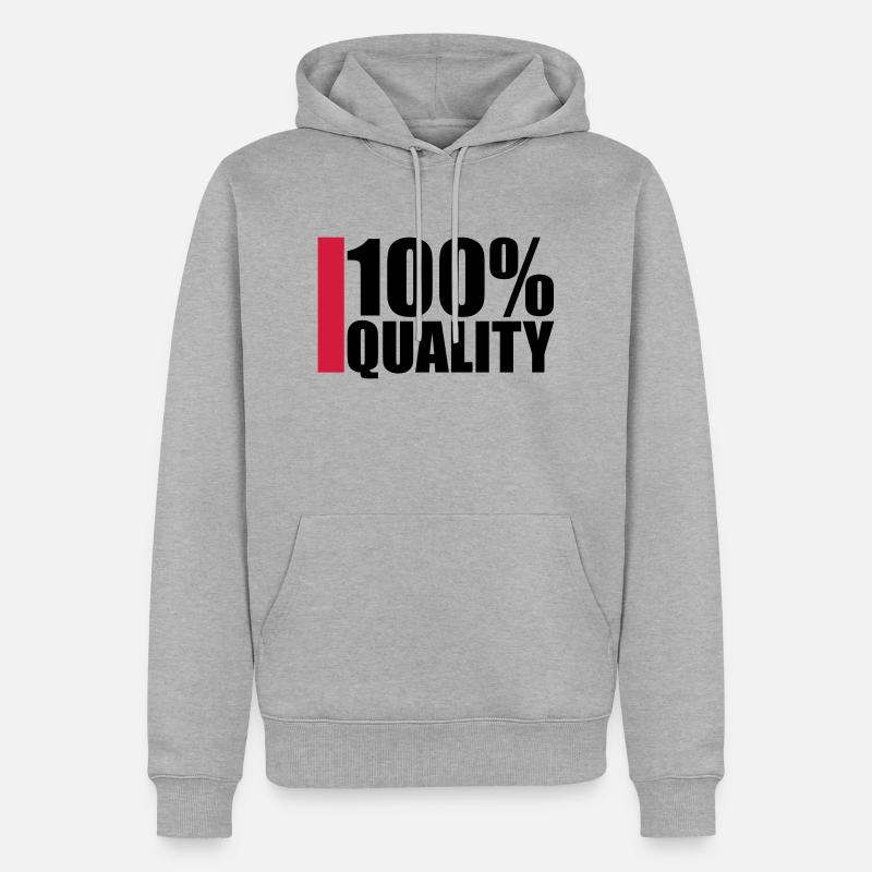 100 Procent Quality Design - Männer Premium Bio Hoodie - Grau meliert