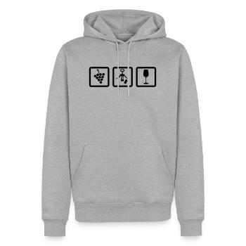 Winzer Gear - Winzer Zubehör Weinrebe Korkenzieher - Männer Premium Bio Hoodie - Grau meliert - Vorne - Thijin (182cm)