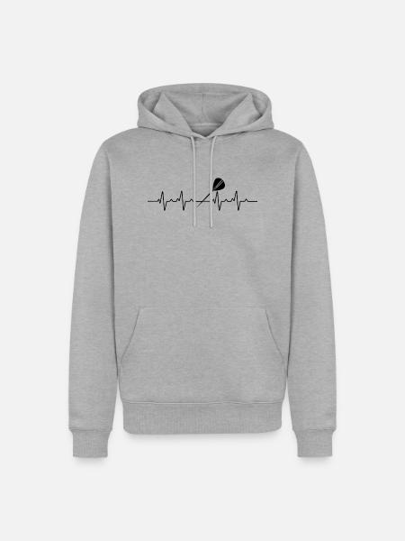 Herzschlag Dart Darts - Männer Premium Bio Hoodie - Grau meliert