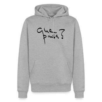 Que Pasa Line Art - Minimalistisch - Männer Premium Bio Hoodie - Grau meliert - Vorne - Thijin (182cm)