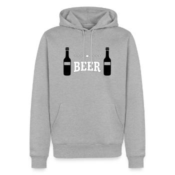 Bière - Sweat à capuche Premium bio Homme - gris chiné - Devant - Thijin (182cm)