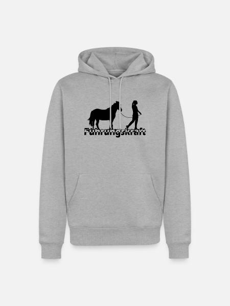 Führungskraft Pferd Motiv 4 - Männer Premium Bio Hoodie - Grau meliert