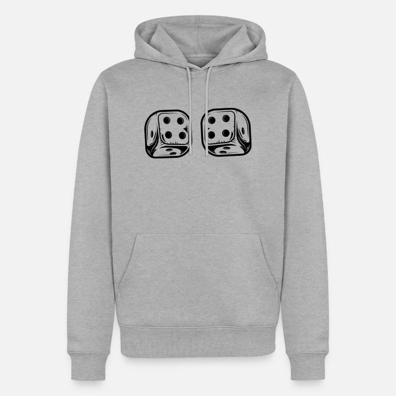 boardgame chess backgammon game night - Männer Premium Bio Hoodie - Grau meliert