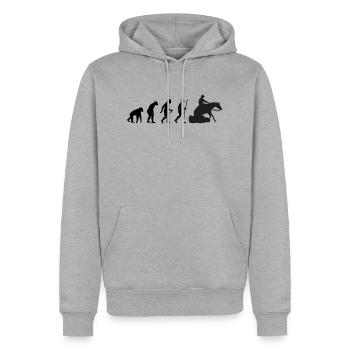Evolution Sliding Stop Reining - Männer Premium Bio Hoodie - Grau meliert - Vorne - Thijin (182cm)