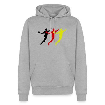 handballer deutschland - Männer Premium Bio Hoodie - Grau meliert - Vorne - Thijin (182cm)