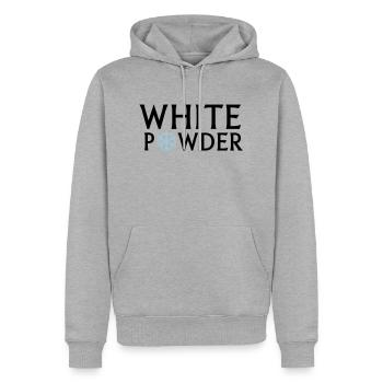 white powder - Sweat à capuche Premium bio Homme - gris chiné - Devant - Thijin (182cm)