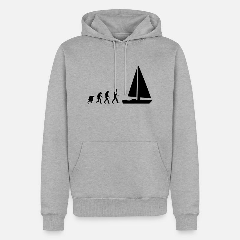 sailing evolution - Sweat à capuche Premium bio Homme - gris chiné