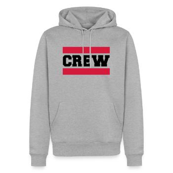 Crew - Sweat à capuche Premium bio Homme - gris chiné - Devant - Thijin (182cm)
