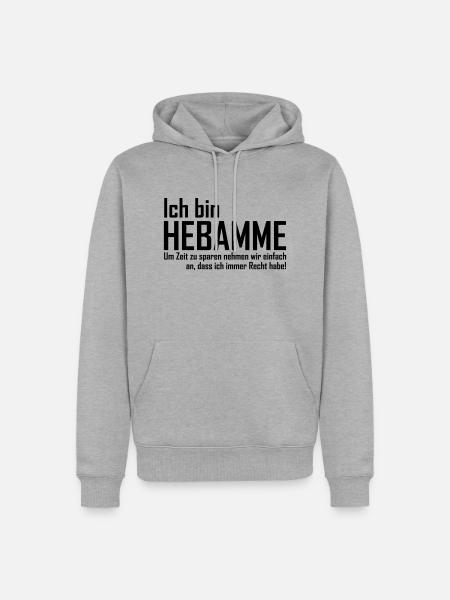 ich bin hebamme - Männer Premium Bio Hoodie - Grau meliert