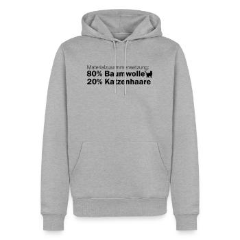 Materialzusammensetzung: 80% Baumwolle, 20% Katzen - Männer Premium Bio Hoodie - Grau meliert - Vorne - Thijin (182cm)