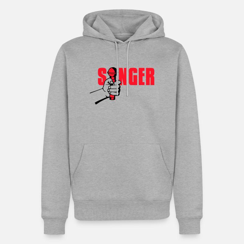 singer - Männer Premium Bio Hoodie - Grau meliert