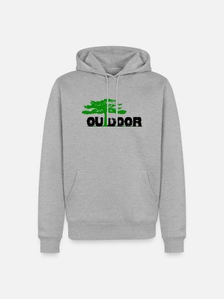 Outdoor Baum - Männer Premium Bio Hoodie - Grau meliert