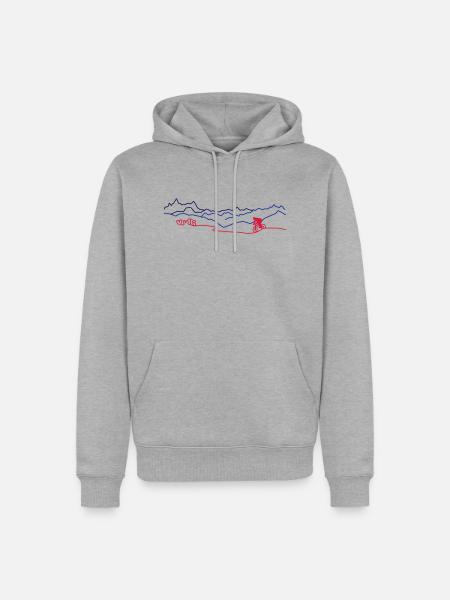 MTB Fahrrad in Bergen - Männer Premium Bio Hoodie - Grau meliert